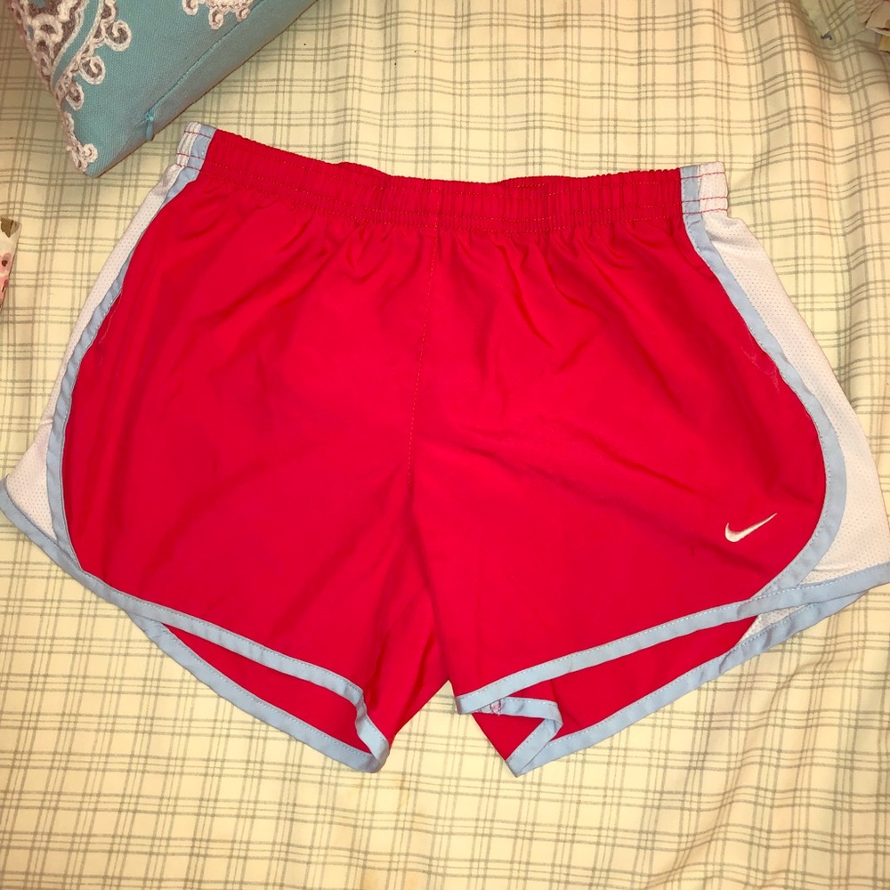 Red and light blue nike short!